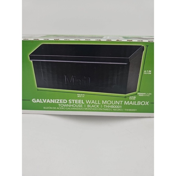 Gibraltar Small Capacity Wall-Mount Mailbox Townhouse Black - Picture 1 of 4